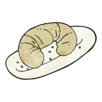 mão texturizado desenho animado croissant png