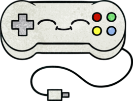 retro grunge texture cartoon of a game controller png