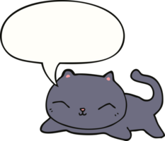 tekenfilm kat met toespraak bubbel png
