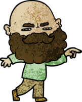 cartoon man with beard frowning and pointing png