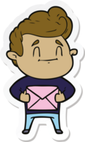 sticker of a happy cartoon man png