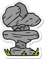 hand drawn sticker cartoon doodle of grey stone boulder png