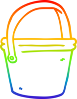 rainbow gradient line drawing of a cartoon bucket png