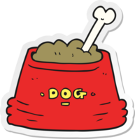 pegatina de un plato de comida para perros de dibujos animados png