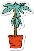 hand drawn sticker cartoon doodle of a house plant png