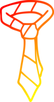 warm gradient line drawing of a cartoon tie png