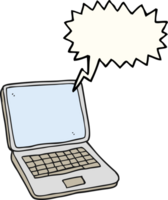 hand drawn speech bubble cartoon laptop computer png