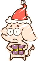 Weihnachtselefanten-Kreidezeichnung png