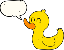 hand drawn speech bubble cartoon cute duck png