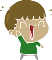 laughing flat color style cartoon man png