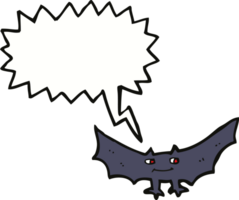 chauve-souris vampire fantasmagorique de dessin animé avec bulle de dialogue png