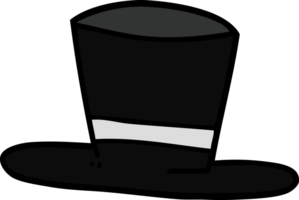 cartoon doodle top hat png