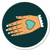 sticker of tattoo in traditional style of a hand png