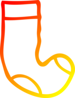 warm gradient line drawing of a cartoon sock png