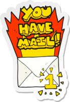 sticker of a cartoon you have mail symbol png