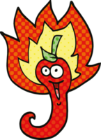 comic book style cartoon red hot chili png