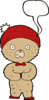 tekenfilm teddy beer met toespraak bubbel png