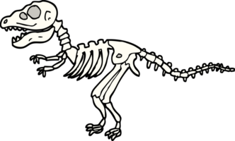 hand- getrokken tekening stijl tekenfilm dinosaurus botten png