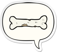 cartoon bone with speech bubble sticker png