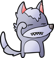 lobo dos desenhos animados mostrando os dentes png