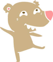 flat color style cartoon bear dancing png