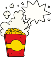 tekenfilm popcorn met toespraak bubbel png