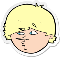 sticker of a cartoon suspicious man png