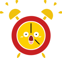 flat color retro cartoon of a alarm clock png