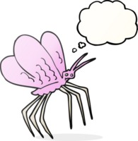 hand drawn thought bubble cartoon butterfly png