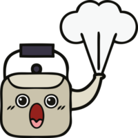 cute cartoon of a steaming kettle png