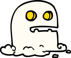 hand drawn doodle style cartoon spooky ghost png