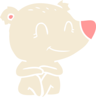 smiling polar bear flat color style cartoon png