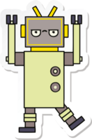 sticker of a cute cartoon robot png