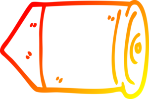 warm gradient line drawing of a cartoon bullet png