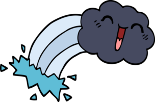 cartoon doodle rainbow rain cloud png