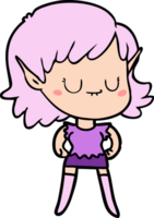 niña elfa feliz de dibujos animados png