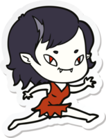 sticker of a cartoon friendly vampire girl running png