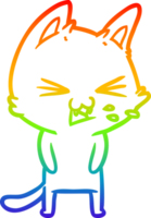 regenboog helling lijn tekening van een tekenfilm kat sissen png