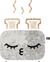 retro illustration style cartoon of a of a toaster png