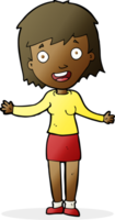 cartoon excited woman png