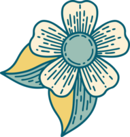 iconic tattoo style image of a flower png