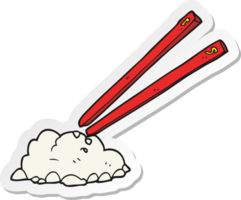 sticker of a cartoon chopsticks and rice png