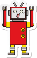 pegatina de un lindo robot loco de dibujos animados png