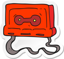 sticker of a cartoon cassette tape png