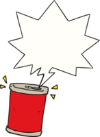 cartoon soda can with speech bubble png