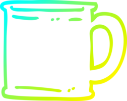 cold gradient line drawing of a cartoon tankard png