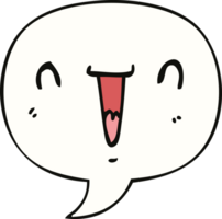 cute happy cartoon face with speech bubble png