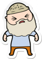 sticker of a cartoon man with beard png