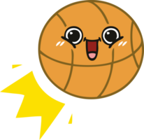 flat color retro cartoon of a basketball png