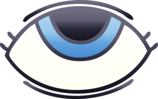 gradient shaded cartoon of a eye looking up png